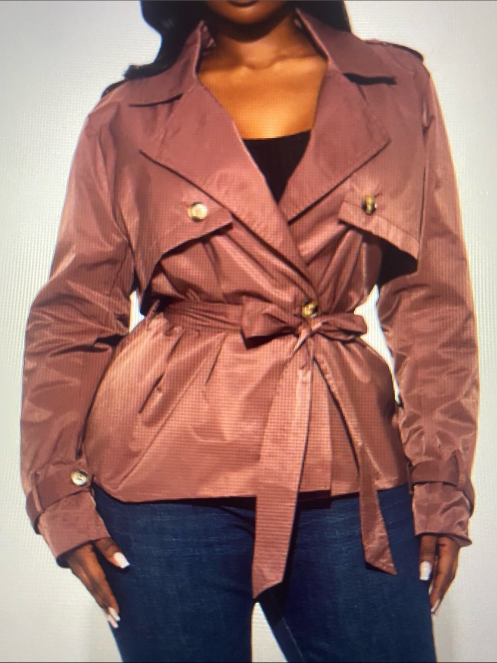Fashion Nova Cassidy Belted Tie-Waist Trench in Brown - Picture 5 of 6